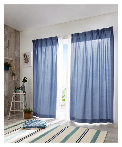 nissen（ニッセン）の「遮光カーテン（デニム調）（家具・メンズ・ネイビー/ブルー/黒・11=幅100×長さ110cm×2枚/12=幅100×長さ135cm×2枚/14=幅100×長さ178cm×2枚/15=幅100×長さ185cm×2枚/16=幅100×長さ200cm×2枚）」の9枚目の写真