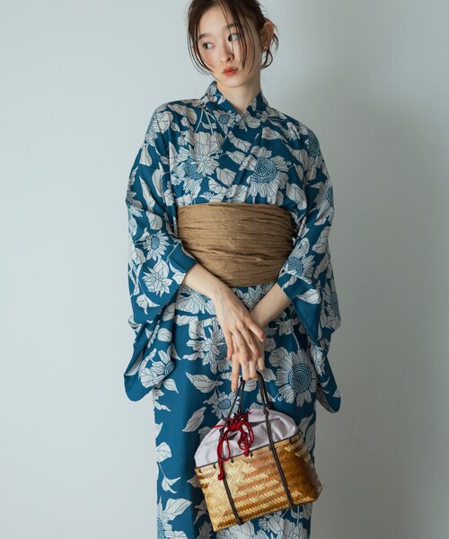 SENSE OF PLACE by URBAN RESEARCH（センスオブプレイスバイアーバンリサーチ）の「浴衣3点セットワンピ(変織紅梅)（その他・レディース・葡萄/朝顔A/朝顔B/向日葵・one/One）」の4枚目の写真
