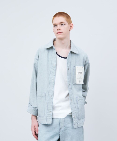 THE GOODLAND MARKET（ザグッドランドマーケット）の「ザ グッドランド マーケット　RE DENIM COVERALL（デニムジャケット・メンズ・L.INDIGO・1/2/3）」の3枚目の写真