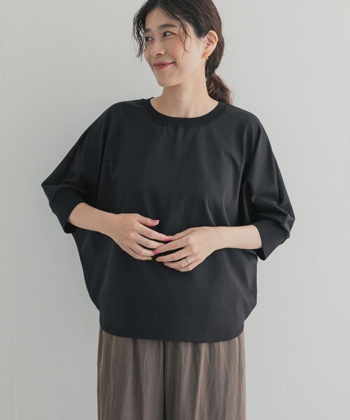 URBAN RESEARCH DOORS（アーバンリサーチドアーズ）の「ニットドッキングドルマン プルオーバー（Tシャツ/カットソー・レディース・OFF WHITE/L.KHAKI/NAVY/BLACK/RED BEANS・Free）」の18枚目の写真