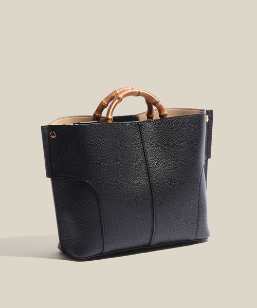 ROPE'（ロペ）の「【E'POR】BAMBOO BAG Medium/軽量・通勤・26SS（ハンドバッグ・レディース・ブラック系/オフホワイト/ベージュ系・F）」の2枚目の写真