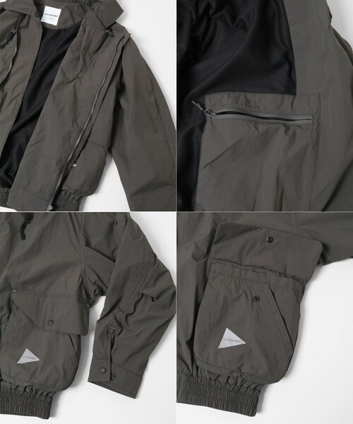 EKAL(エカル)の「and wander WATER REPELLENT LIGHT JACKET2(ブルゾン・メンズ・CHARCOAL/PINK・M/L)」の6枚目の写真