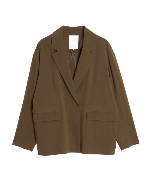 ELENDEEK（エレンディーク）の「SLUB YARN TAILORED JK（テーラードジャケット・レディース・オフホワイト/ブラック/ブラウン/ベージュ・F）」の13枚目の写真