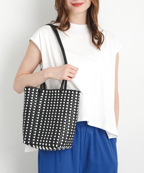 URBAN RESEARCH Sonny Label（アーバンリサーチサニーレーベル）の「メルカドトートバッグ（トートバッグ・レディース・ブラック×オフ/ブラック/ホワイト・one）」の3枚目の写真