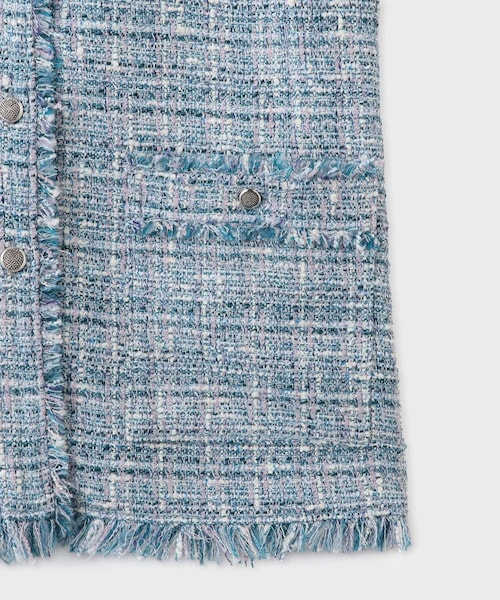 ROPE'（ロペ）の「【Masaco Teranishi（マサコテラニシ）】× moi salon et rope EXCLUSIVE EDITION TWEED GILET｜ジレ（ベスト・レディース・ホワイト系/サックス・F）」の8枚目の写真