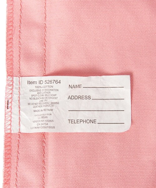 bonjour records（ボンジュールレコーズ）の「L.L.Bean/エル・エル・ビーン record tote bag for bonjor records exclusive "Pale Pink"（トートバッグ・レディース・ピンク・F）」の11枚目の写真