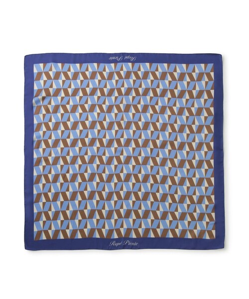 ROPE' PICNIC(ロペピクニック)の「幾何学柄スカーフ 90cm(バンダナ/スカーフ・レディース・ベージュ系/ブルー系・F)」の11枚目の写真