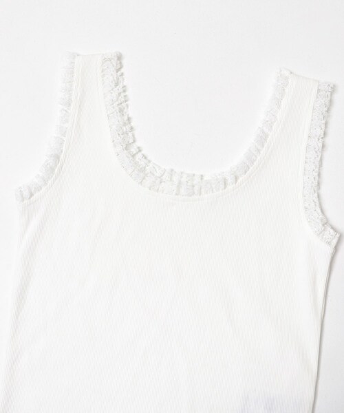 SENSE OF PLACE by URBAN RESEARCH（センスオブプレイスバイアーバンリサーチ）の「レースフリルタンクトップ（タンクトップ・レディース・OFF WHITE/BLACK・One）」の10枚目の写真