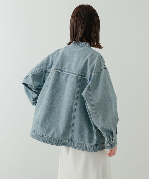 SENSE OF PLACE by URBAN RESEARCH(センスオブプレイスバイアーバンリサーチ)の「ルーズノーカラーデニムジャケット(デニムジャケット・レディース・L.INDIGO/D.INDIGO/BLACK・one)」の17枚目の写真