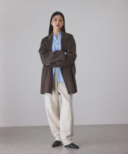 ADAM ET ROPE'(アダムエロペ)の「ウールミックスコクーンイージーパンツ(その他パンツ・レディース・グレー/キナリ系/サックス・36/38)」の13枚目の写真