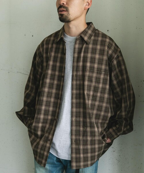 URBAN RESEARCH DOORS（アーバンリサーチドアーズ）の「オンブレチェックレギュラーカラーシャツ（シャツ/ブラウス・メンズ・BRN CHECK/BLK CHECK・M/L）」の13枚目の写真