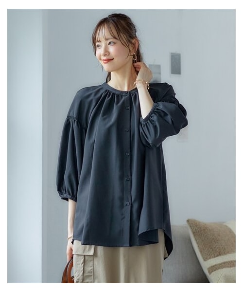 nissen（ニッセン）の「大きいサイズ バンドカラーバルーンスリーブ