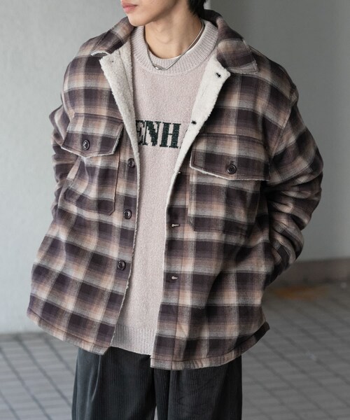 SENSE OF PLACE by URBAN RESEARCH(センスオブプレイスバイアーバンリサーチ)の「オンブレーチェックボアジャケット(テーラードジャケット・メンズ・BLACK/BROWN・M/L)」の18枚目の写真