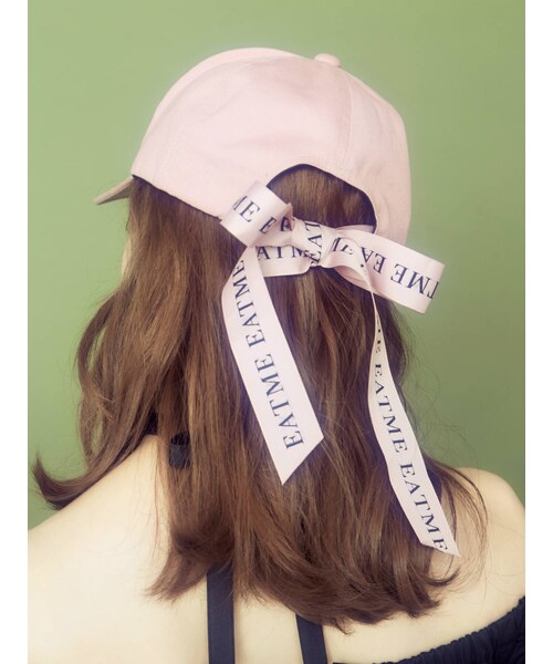 EATME（イートミー）の「BACKロゴリボンキャップ（キャップ・レディース・ブラック/ピンク/ベージュ・F）」の3枚目の写真