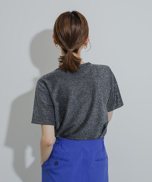 SENSE OF PLACE by URBAN RESEARCH(センスオブプレイスバイアーバンリサーチ)の「クルーネックラメTシャツ(半袖)(Tシャツ/カットソー・レディース・SILVER/NAVY/ORANGE/L.BLUE/BLACK/BROWN・one)」の22枚目の写真