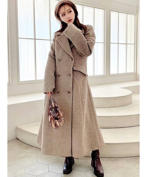 リゼクシー ロングコート コート トレンチコート チュールドッキング