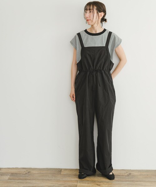 ITEMS URBANRESEARCH（アイテムズ アーバンリサーチ）の「ナイロンサロペット（サロペット/オーバーオール・レディース・BLK/BEG・FREE）」の7枚目の写真