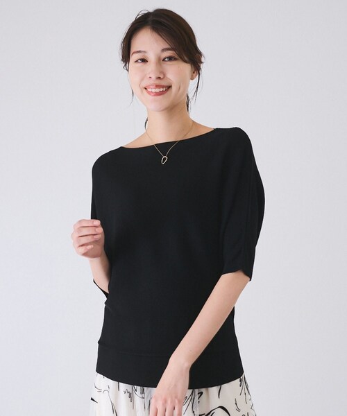 Jayro（ジャイロ）の「ドルマンニットプルオーバー（ニット/セーター・レディース・ブラック/ホワイト/ベージュ/グリーン/ライトグリーン/ネイビー/ブルー系/サックス/ピンク/ローズピンク/イエロー・F）」の2枚目の写真