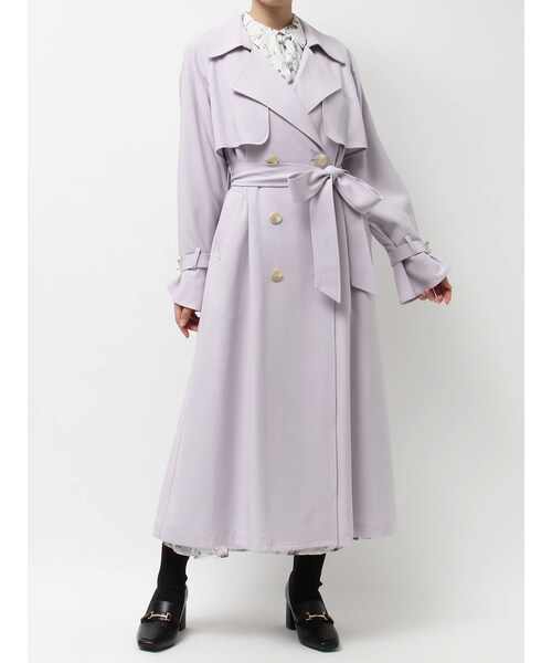 MERCURYDUO（マーキュリーデュオ）の「ベーシックトレンチコート（トレンチコート・レディース・アイボリー/グレー/ベビーピンク/ライム/ラベンダー・XS/S/M/L）」の15枚目の写真