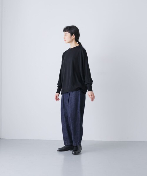 かぐれ（カグレ）の「ウールハイゲージクルーネック（ニット/セーター・レディース・CHARCOAL/BLACK・FREE）」の9枚目の写真