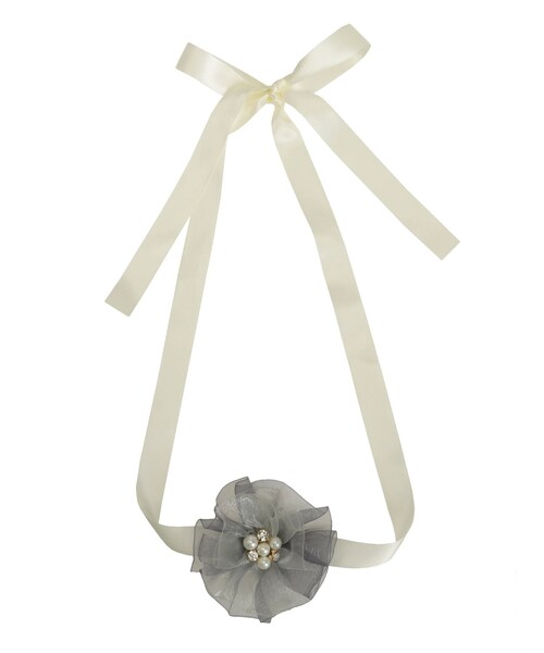 CALNAMUR（カルナムール）の「SHEER 3D FLOWER 2WAY CHORKER/シアー3Dフラワー2WAYチョーカー（ネックレス・レディース・グレー/ピンク・F）」の2枚目の写真