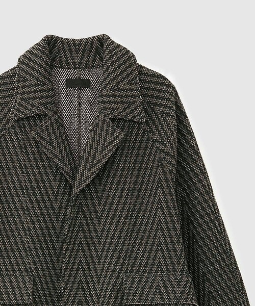 ROPE'（ロペ）の「【COOHEM】HERRINGBONE TWEED COAT(コーヘン/ヘリンボーンツイードコート)（ノーカラージャケット・レディース・ブラック系/グレー・F）」の18枚目の写真