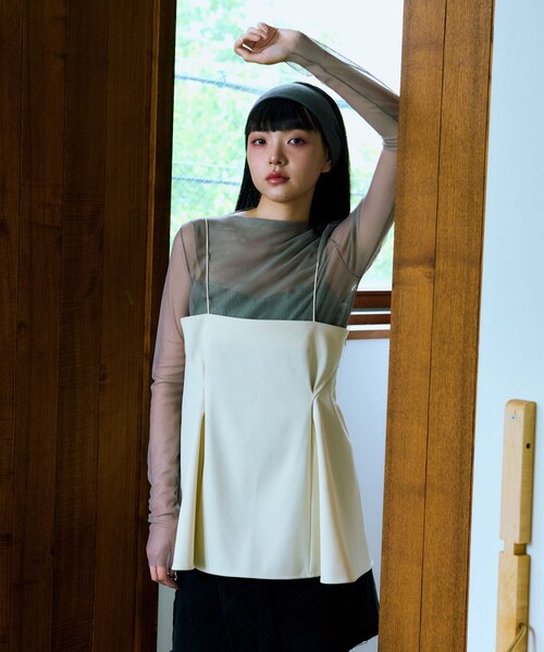 THE GOODLAND MARKET（ザグッドランドマーケット）の「&her　Tack Cami（Tシャツ/カットソー・レディース・WHITE/BLACK/GRAY・one）」の5枚目の写真