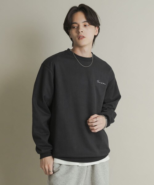 SENSE OF PLACE by URBAN RESEARCH(センスオブプレイスバイアーバンリサーチ)の「『ユニセックス』シシュウフェイクスエードクルーネックスウェット(スウェット・メンズ・GRAY/CHARCOAL/D.BROWN/GREIGE・M/L)」の10枚目の写真