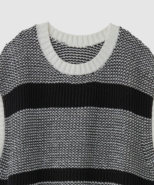 ROPE'（ロペ）の「モノトーン透かし柄ニットベスト（ベスト・レディース・ブラック/オフホワイト・F）」の13枚目の写真