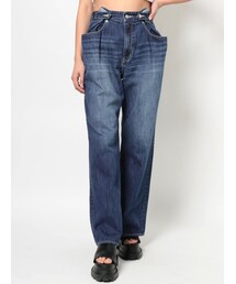 EVRIS | ウエストボタンワイドデニムパンツ(デニムパンツ)