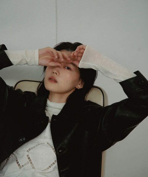 URBAN RESEARCH DOORS（アーバンリサーチドアーズ）の「Sheep Leather Jacket（その他アウター・レディース・BLACK・S/M）」の4枚目の写真