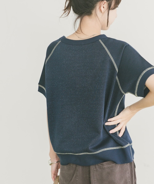ITEMS URBANRESEARCH（アイテムズ アーバンリサーチ）の「ラメハンソデスウェットプルオーバー（スウェット・レディース・GRY/NVY/CHERRY・FREE）」の3枚目の写真