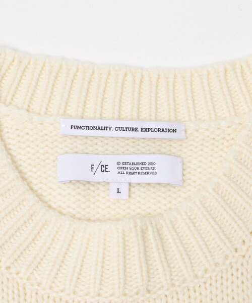 THE GOODLAND MARKET（ザグッドランドマーケット）の「F/CE.　TEXTURE SHIFTED LINES KNIT（ニット/セーター・メンズ・Ivory/Charcoal・S/L）」の7枚目の写真