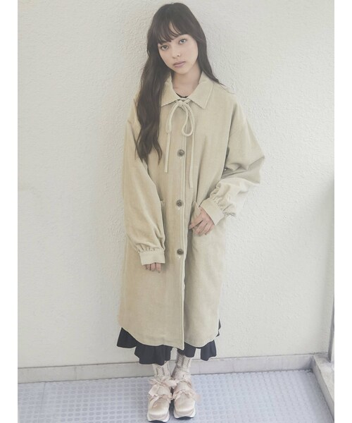 merry jenny（メリージェニー）の「コールリボンステンカラーコート（ステンカラーコート・レディース・ブラック/ベージュ/カーキ・F）」の14枚目の写真