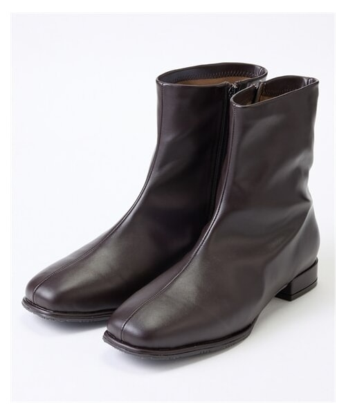 nissen（ニッセン）の「【ゆったり幅広】la farfa SHOES（ラファーファシューズ）スクエアトゥストレッチブーツ（ワイズ4E）（ブーツ・メンズ・黒/ダークブラウン/【ドロップ】ピンク・M=23.0~23.5cm/4E/L=24.0~24.5cm/4E/LL=25.0~25.5cm/4E/3L=26.0~26.5cm/4E）」の16枚目の写真