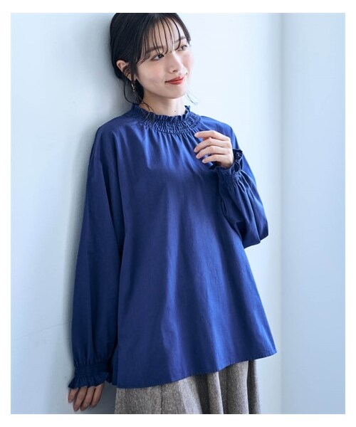 nissen（ニッセン）の「フリルブラウス【Otona Purete】（シャツ/ブラウス・レディース・オフホワイト/ネイビー・M/L/LL/3L/4L/5L/6L）」の9枚目の写真