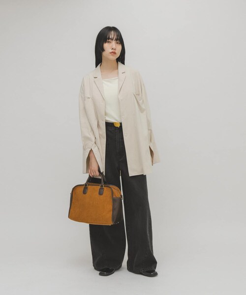 KBF（ケイビーエフ）の「パイルボストンBAG（ボストンバッグ・レディース・CAMEL/CHARCOAL・One）」の8枚目の写真