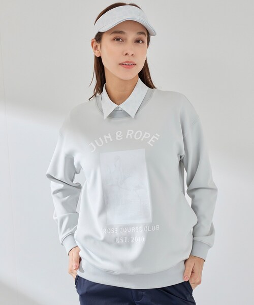 ROPE'（ロペ）の「【UVカット】【接触冷感】フラミンゴグラフィックプルオーバー（Tシャツ/カットソー・レディース・グレー/ネイビー/ピンク/グリーン系・L/M/S）」の6枚目の写真