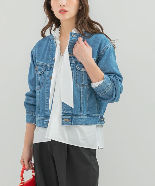 URBAN RESEARCH ROSSO（アーバンリサーチロッソ）の「『別注』Lee101×ROSSO　NOCOLLAR SHORT JACKET（デニムジャケット・レディース・ONE WASH/USED・Short）」の3枚目の写真