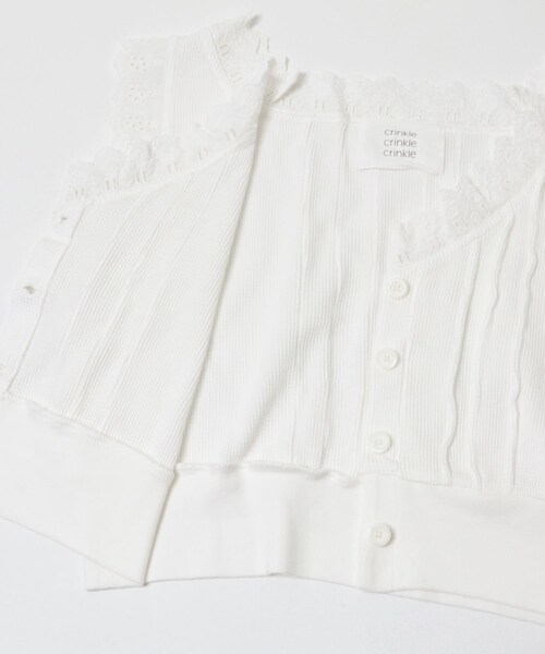 URBAN RESEARCH（アーバンリサーチ）の「crinkle crinkle crinkle　WAFFLE FRILL VEST（ベスト・レディース・WHITE/BLACK・Free）」の12枚目の写真