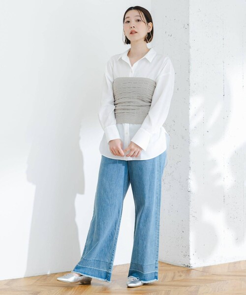 URBAN RESEARCH ROSSO（アーバンリサーチロッソ）の「F by ROSSO　ラメニットビスチェ+カーディガン（カーディガン/ボレロ・レディース・BROWN/GREIGE・FREE）」の14枚目の写真