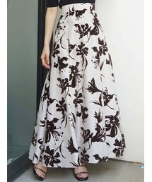 MERCURYDUO | フロッキープリントフレアマキシスカート(スカート)