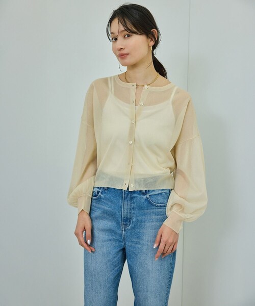 ROPE'（ロペ）の「【WEB・一部店舗限定】【接触冷感/UVカット】前後2WAY チュールコンビアシメキャミソール（キャミソール・レディース・ブラック/ホワイト/ピンク・F）」の9枚目の写真