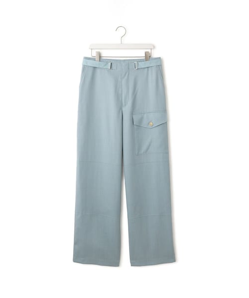 ADAM ET ROPE'(アダムエロペ)の「【AURALEE(オーラリー)】WOOL HERRINGBONE CARGO PANTS(カーゴパンツ・レディース・ブラック/ブルー系・1)」の2枚目の写真