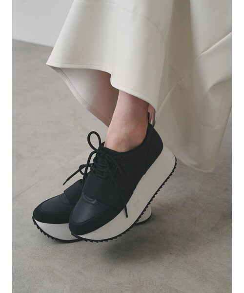 ELENDEEK(エレンディーク)の「PLATFORM SOLE SNEAKERS(スニーカー・レディース・オフホワイト/ブラック・36/37/38)」の8枚目の写真