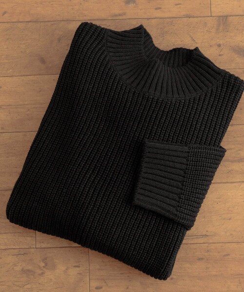 ITEMS URBANRESEARCH（アイテムズ アーバンリサーチ）の「マシンウォッシャブル 片畦モックネックニット（ニット/セーター・メンズ・IVO/CML/GRN/BLU/BLK・M/L）」の2枚目の写真