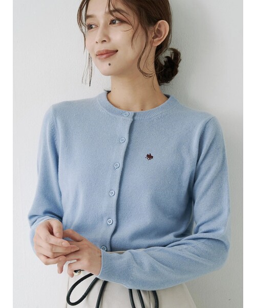 TONAL（トーナル）の「【POLO BCSコラボ】カシミヤ100クルーネックカーデ（カーディガン/ボレロ・レディース・グレー/アイスブルー/ネイビー・M）」の5枚目の写真
