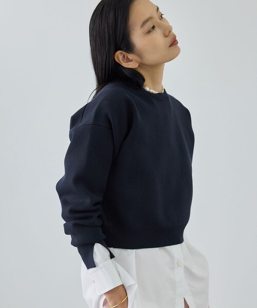 ROPE'（ロペ）の「スウェットライクコンパクトニットプルオーバー/イージーケア（スウェット・レディース・キナリ/ネイビー/サックス/ピンク・F）」の5枚目の写真