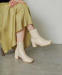 ワイドスクエアショートブーツ