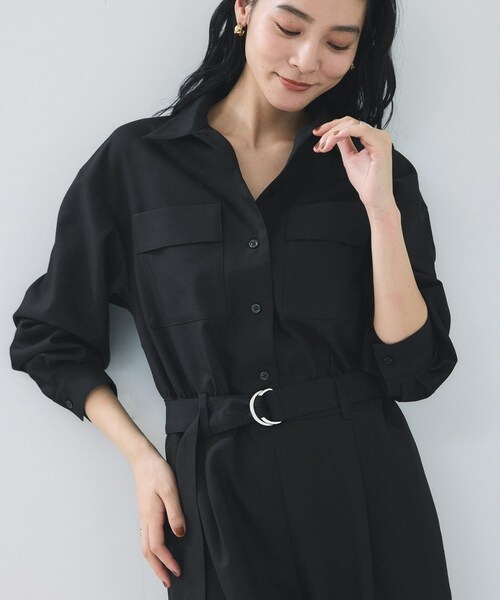 VIS（ビス）の「ポケットディテールジャンプスーツ（つなぎ/オールインワン・レディース・ブラック/ダークブラウン・F）」の8枚目の写真